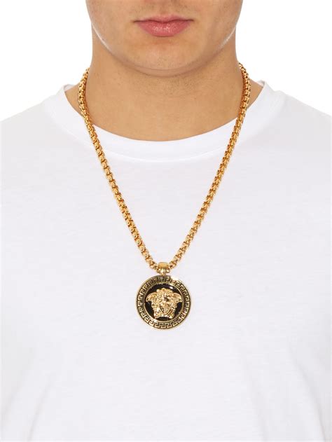 versace necklace mens uk|Versace gold jewelry for men.